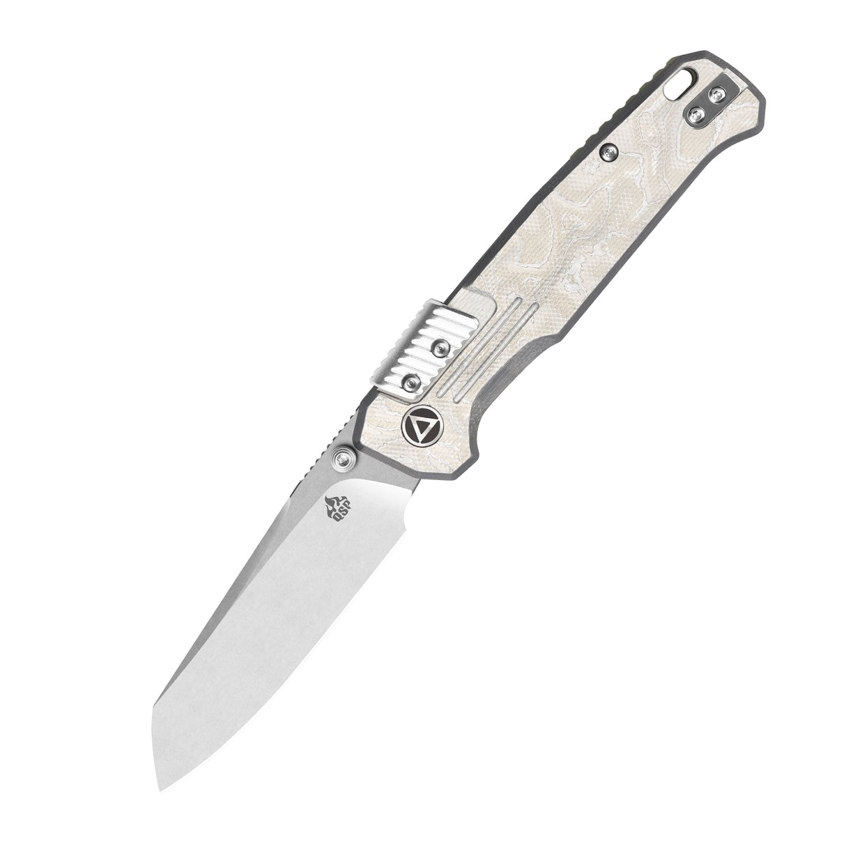 QSP Badger Rack Lock Pocket Knife Nitro V blade G10 with Aluminum Foil handle