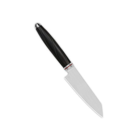 QSP Mulan Series Kiritsuke knife with sleek 14C28N blade and ebony handle.