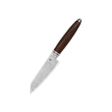 QSP Kitchen Knife 4'' Kiritsuke Damascus Blade Desert Iron Wood Handle Mulan Series QS-KK-005B
