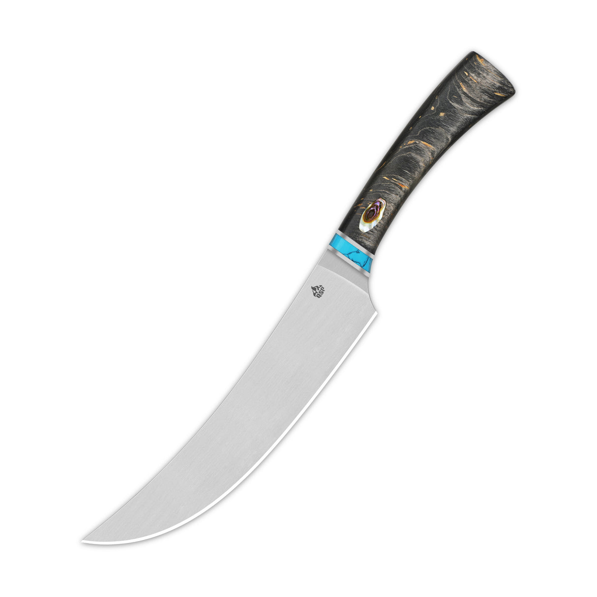 Noble Series butcher knife with 14C28N blade and stabilized wood handle