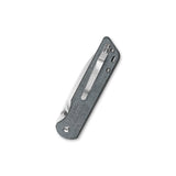 QSP Parrot Liner Lock Pocket Knife D2 Blade Denim Micarta Handle Copper Washeres