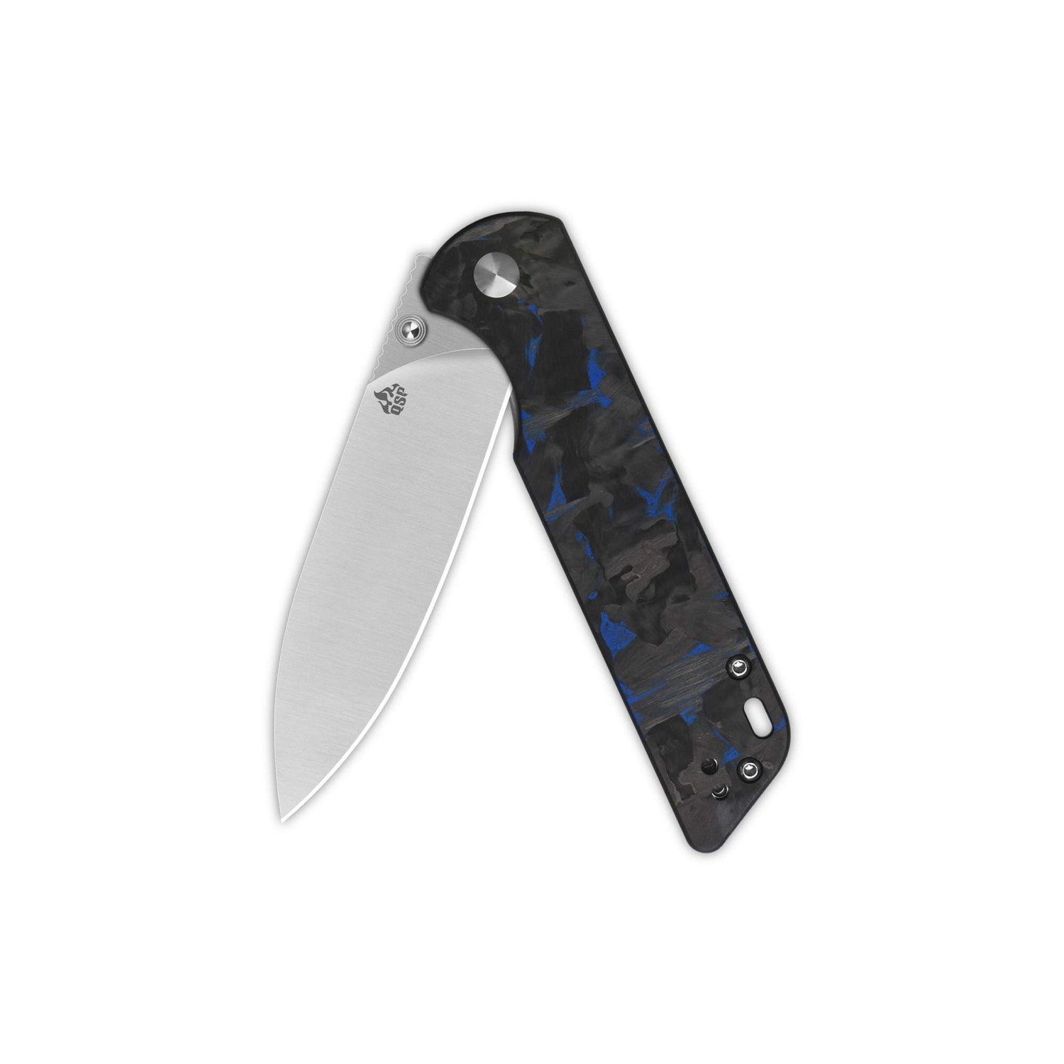QSP Parrot V2 Liner Lock Pocket knife D2 Blade Shredded CF overlay G10 Handle Ball Bearings