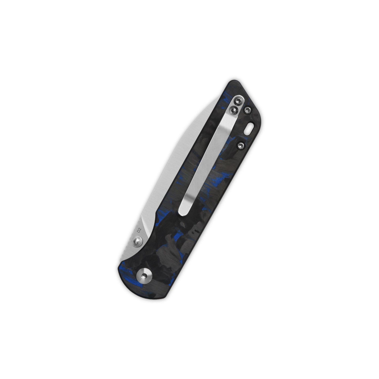 QSP Parrot V2 Liner Lock Pocket knife D2 Blade Shredded CF overlay G10 Handle Ball Bearings