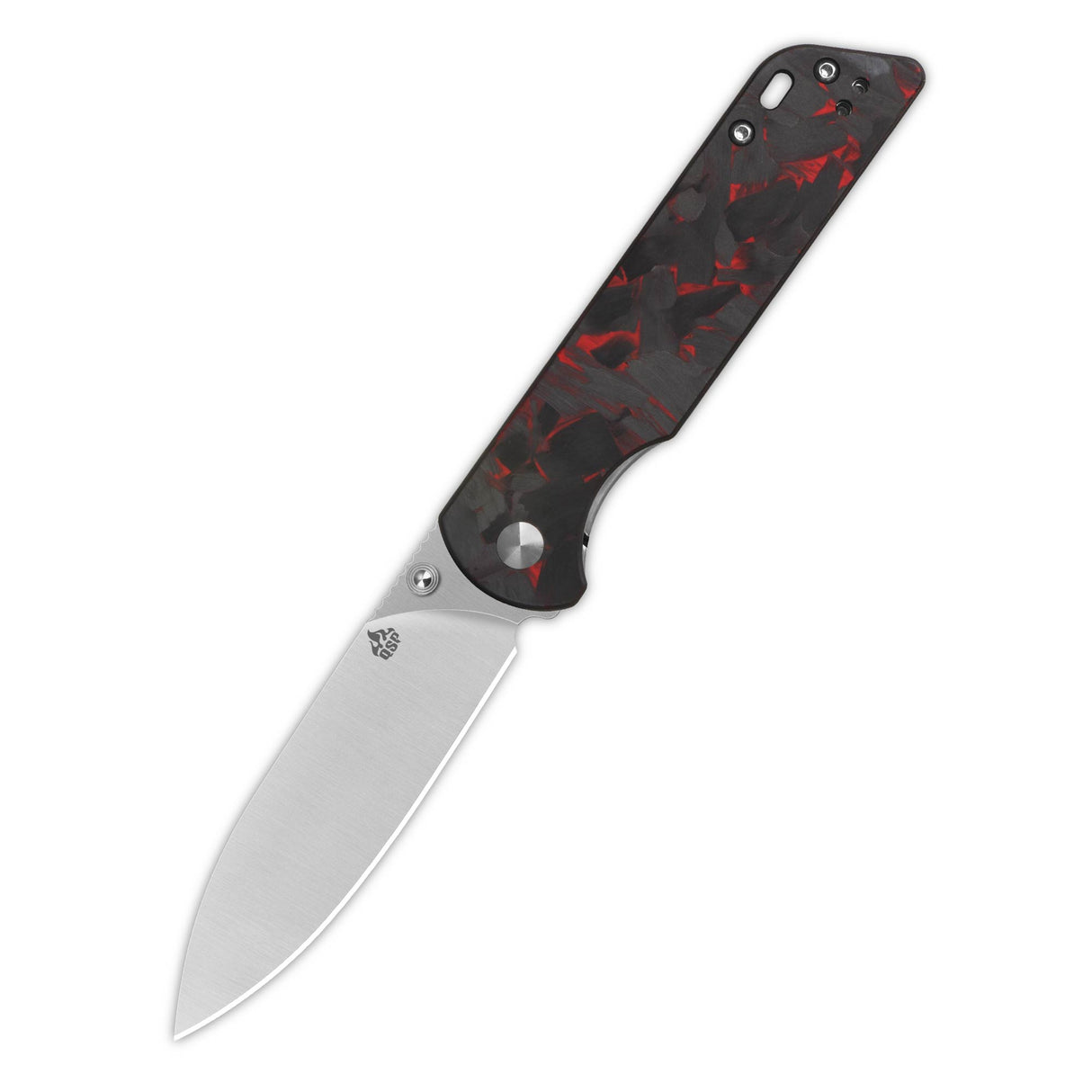 QSP Parrot V2 Liner Lock Pocket knife D2 Blade Shredded CF overlay G10 Handle Ball Bearings