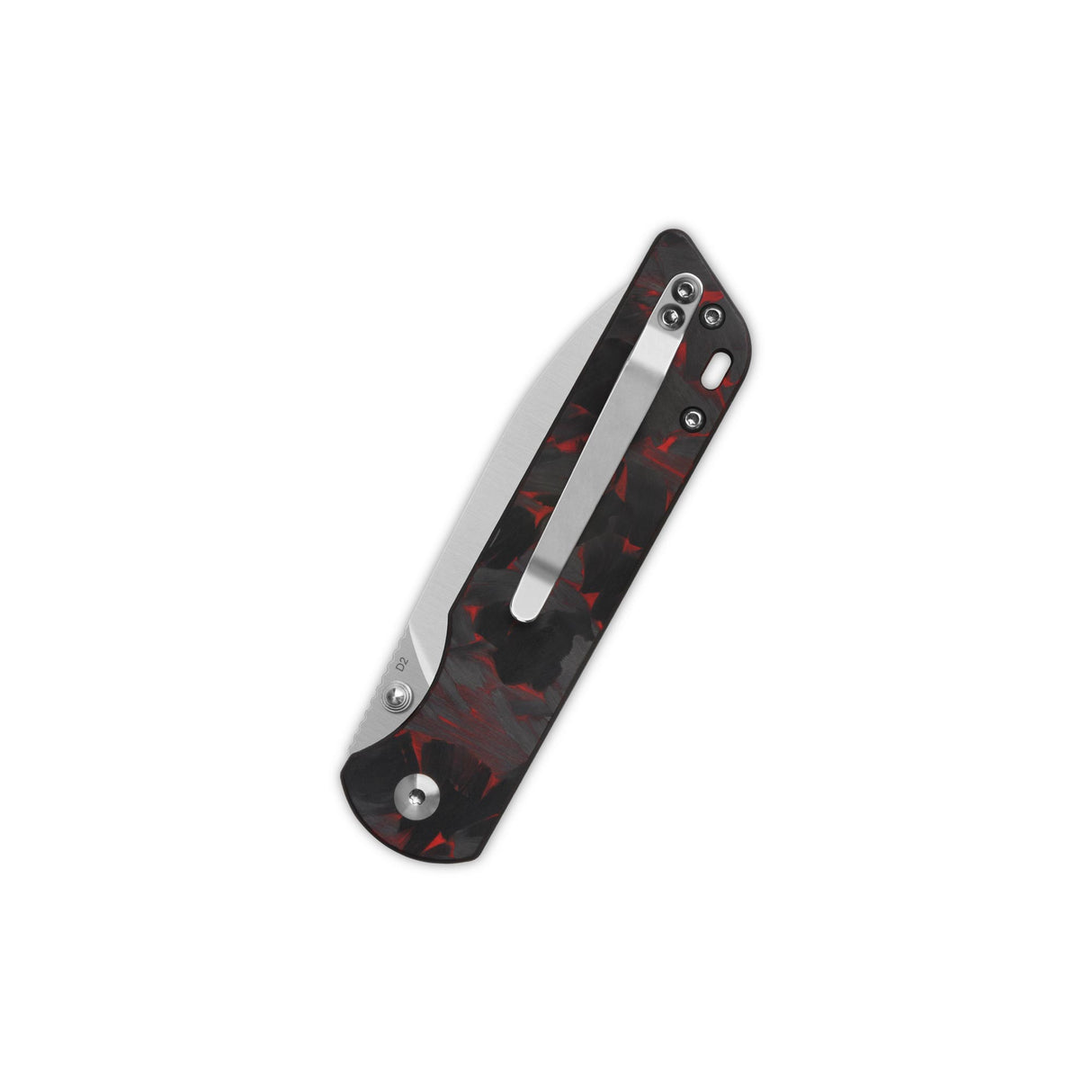 QSP Parrot V2 Liner Lock Pocket knife D2 Blade Shredded CF overlay G10 Handle Ball Bearings