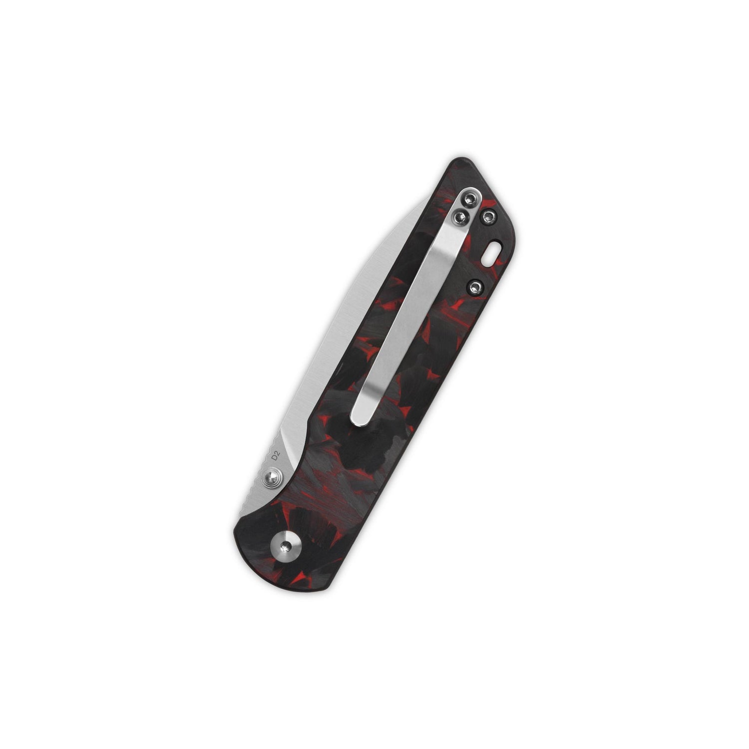 QSP Parrot V2 Liner Lock Pocket knife D2 Blade Shredded CF overlay G10 Handle Ball Bearings
