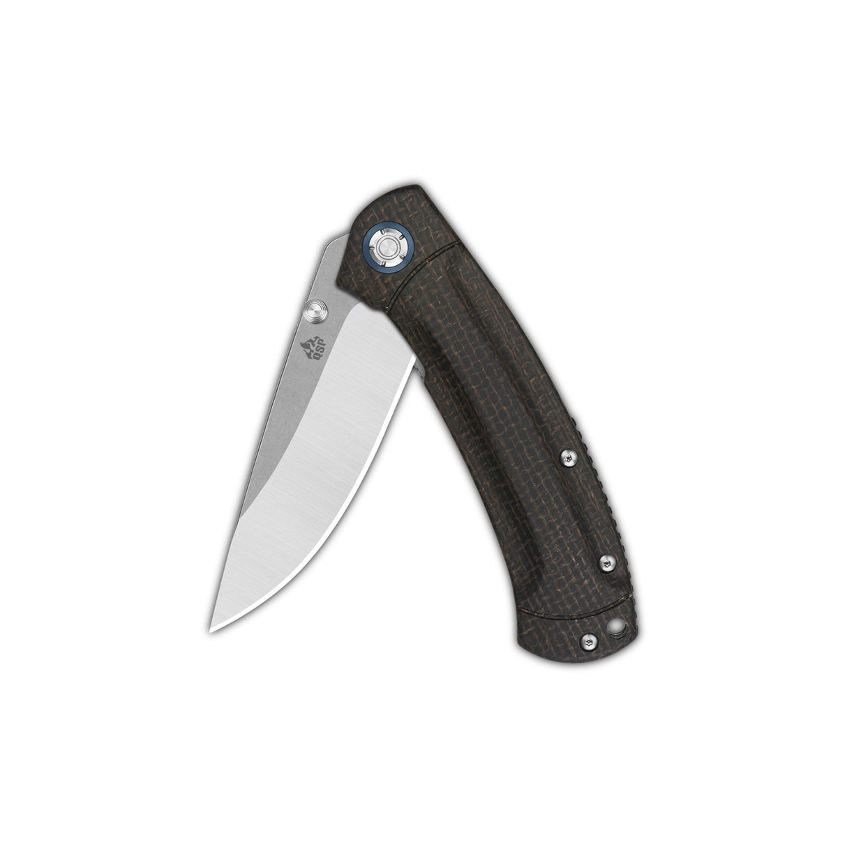 QSP Copperhead Liner Lock Pocket Knife Sandvik 14C28N Blade Dark Brown Micarta Handle