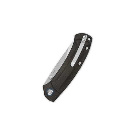QSP Copperhead Liner Lock Pocket Knife Sandvik 14C28N Blade Dark Brown Micarta Handle