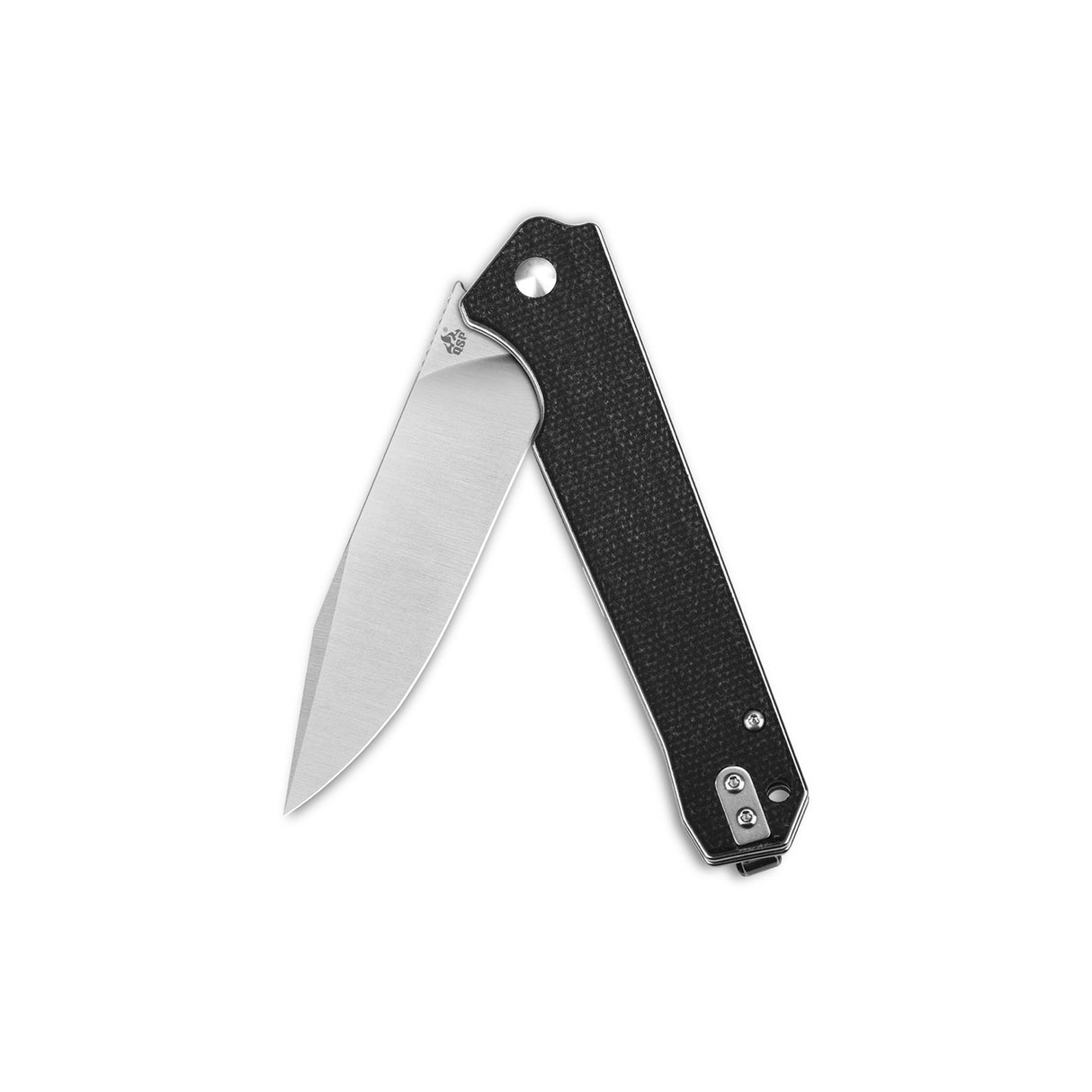 QSP Mamba V2 pocket knife featuring a clip point D2 blade and black micarta handle