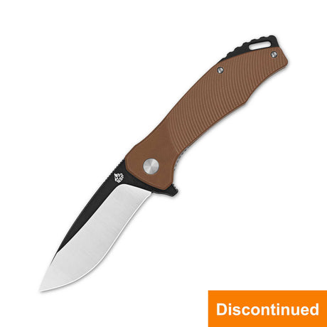 QSP Raven Liner Lock Pocket Knife with D2 Blade and Brown G10 Handle
