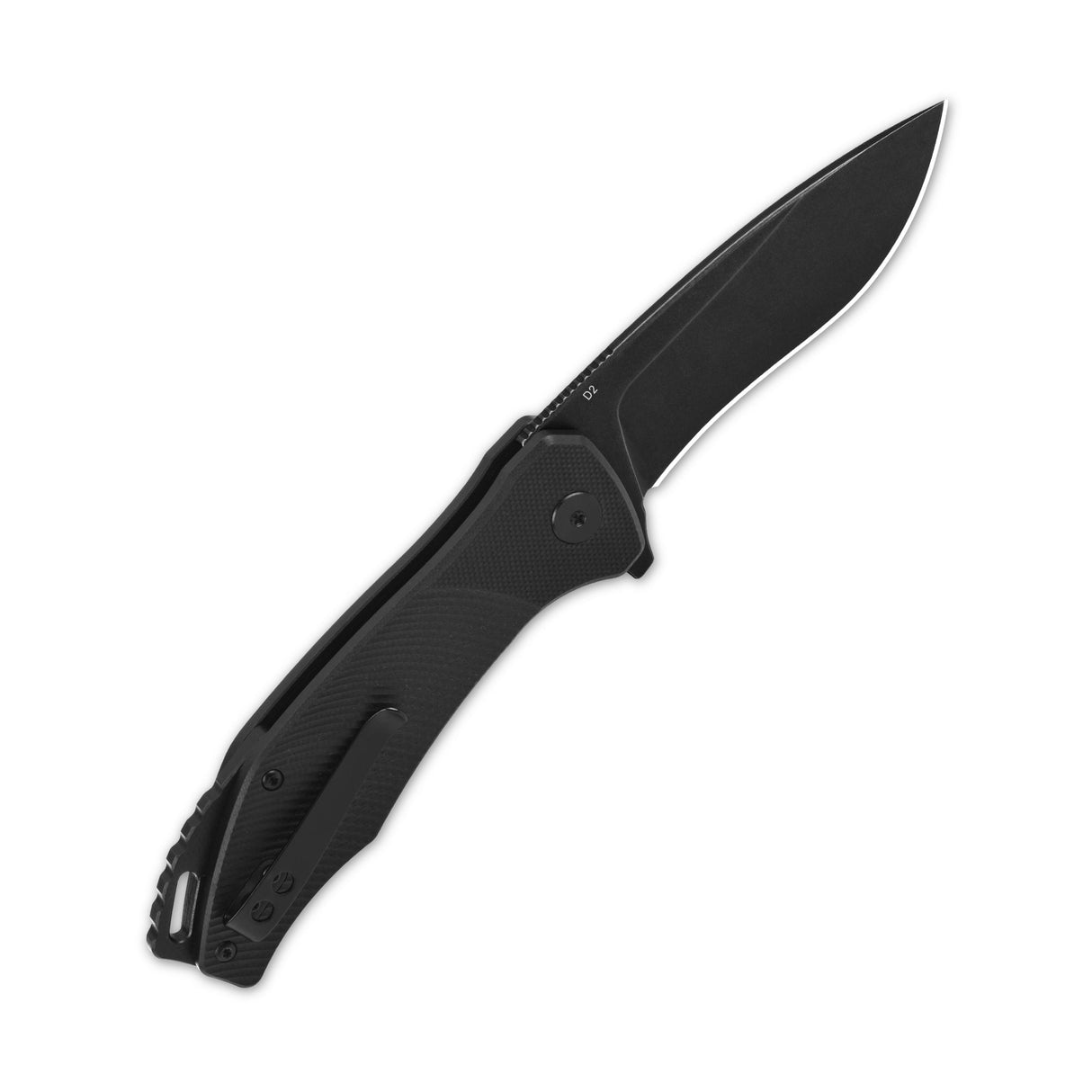 QSP Raven Liner Lock pocket knife with D2 drop point blade and black G10 handle