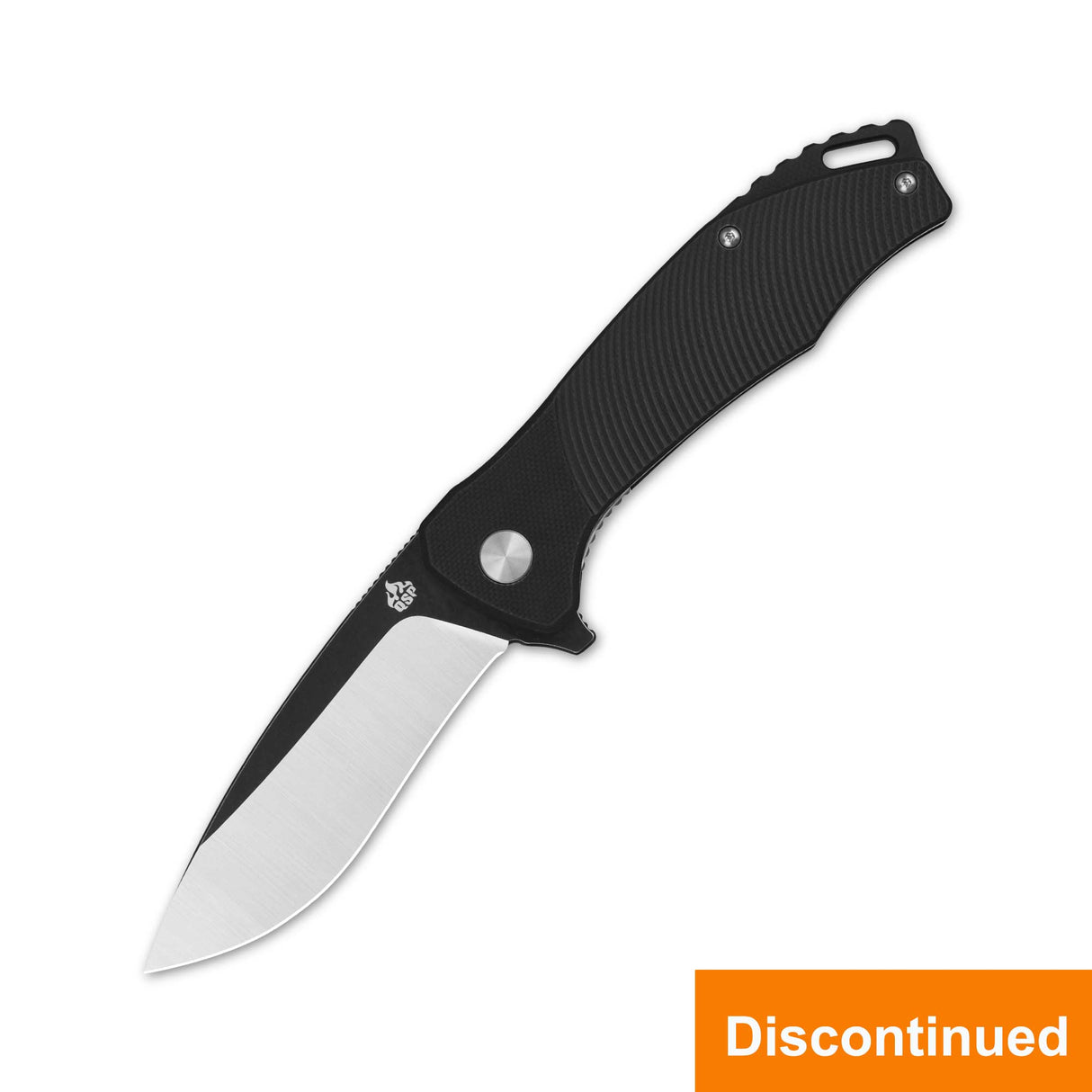 QSP Raven pocket knife with black G10 handle and D2 blade, discontinued