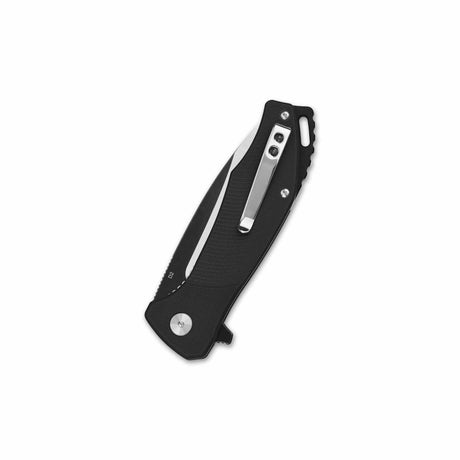 QSP Raven pocket knife with black G10 handle and D2 drop point blade