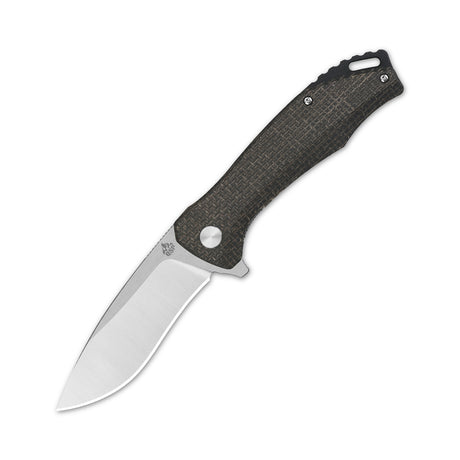 QSP Raven Pocket Knife with D2 Blade and Dark Brown Micarta Handle