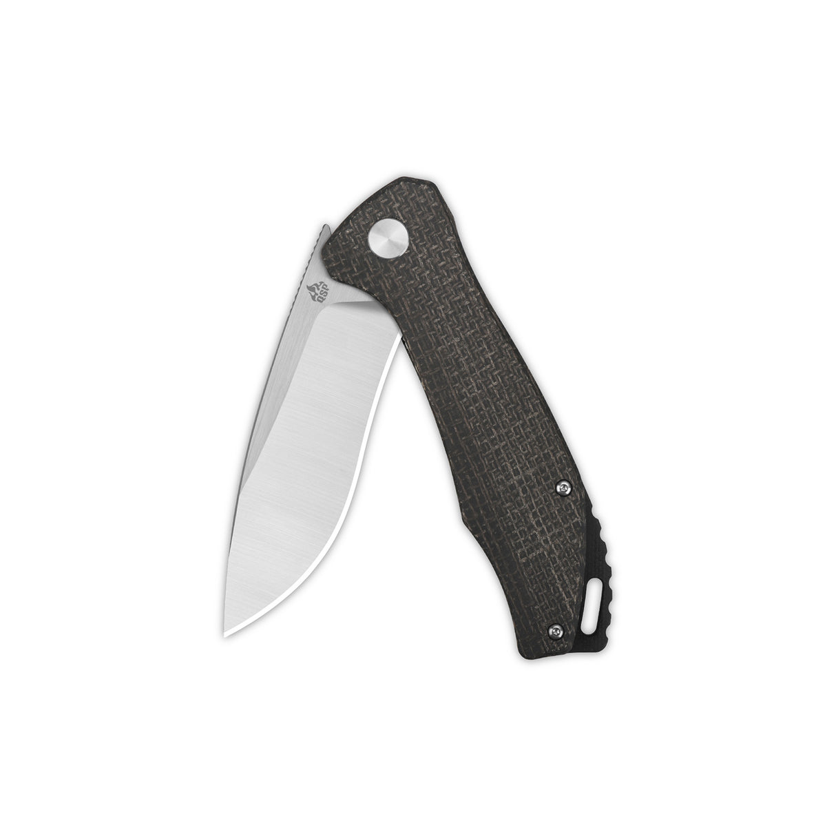 QSP Raven pocket knife featuring D2 blade and dark brown micarta handle