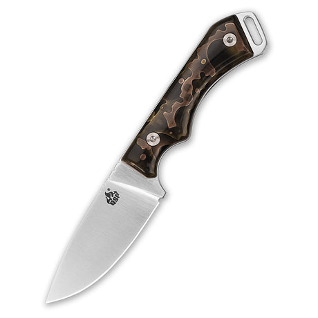 QSP Workaholic knife with a sleek Böhler N690 blade and unique Raffir resin handle design