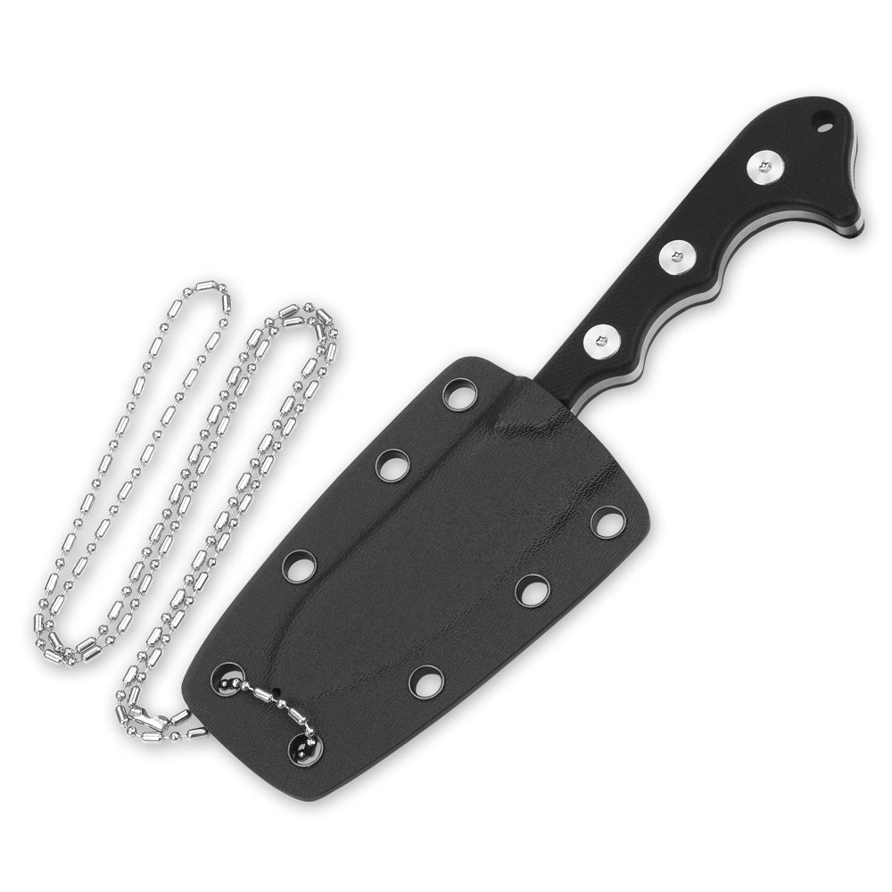 QSP Neckmuk fixed blade knife in Kydex sheath with necklace chain