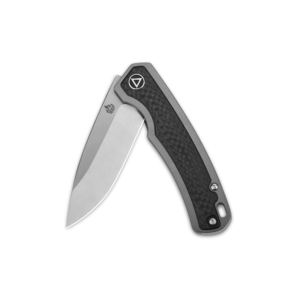 QSP Puffin pocket knife with titanium handle and sleek drop point blade