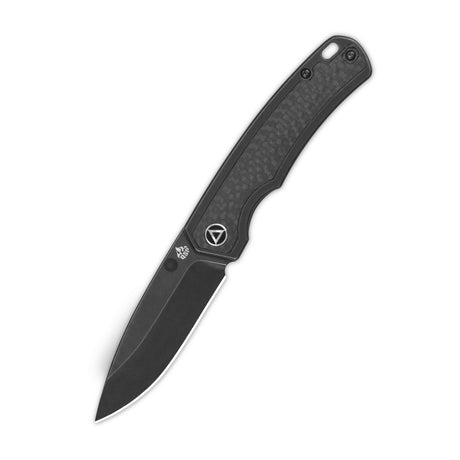 QSP Puffin pocket knife with drop point CPM S35VN blade and carbon fiber handle.