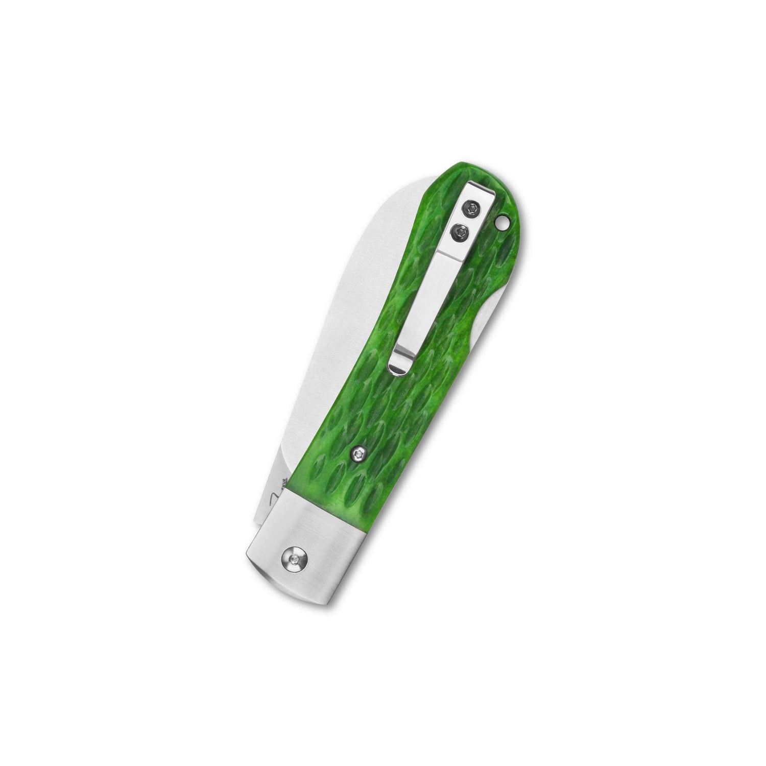 QSP Worker Lock Back Pocket Knife with vibrant green handle and sleek blade