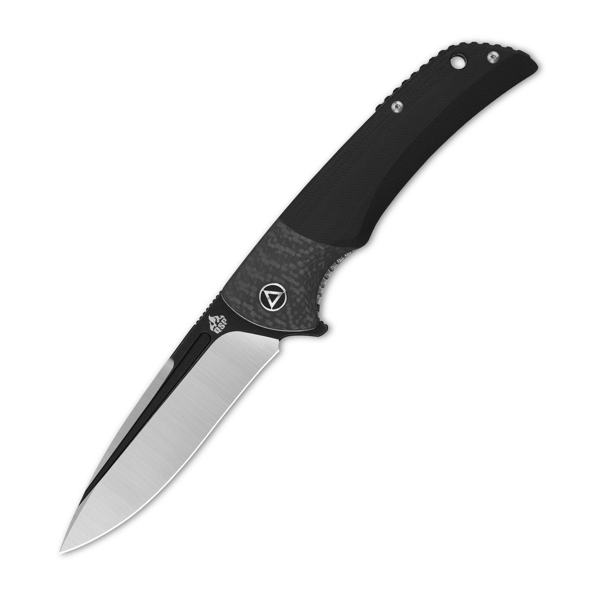 QSP Harpyie pocket knife with CPM S35VN blade and carbon fiber handle