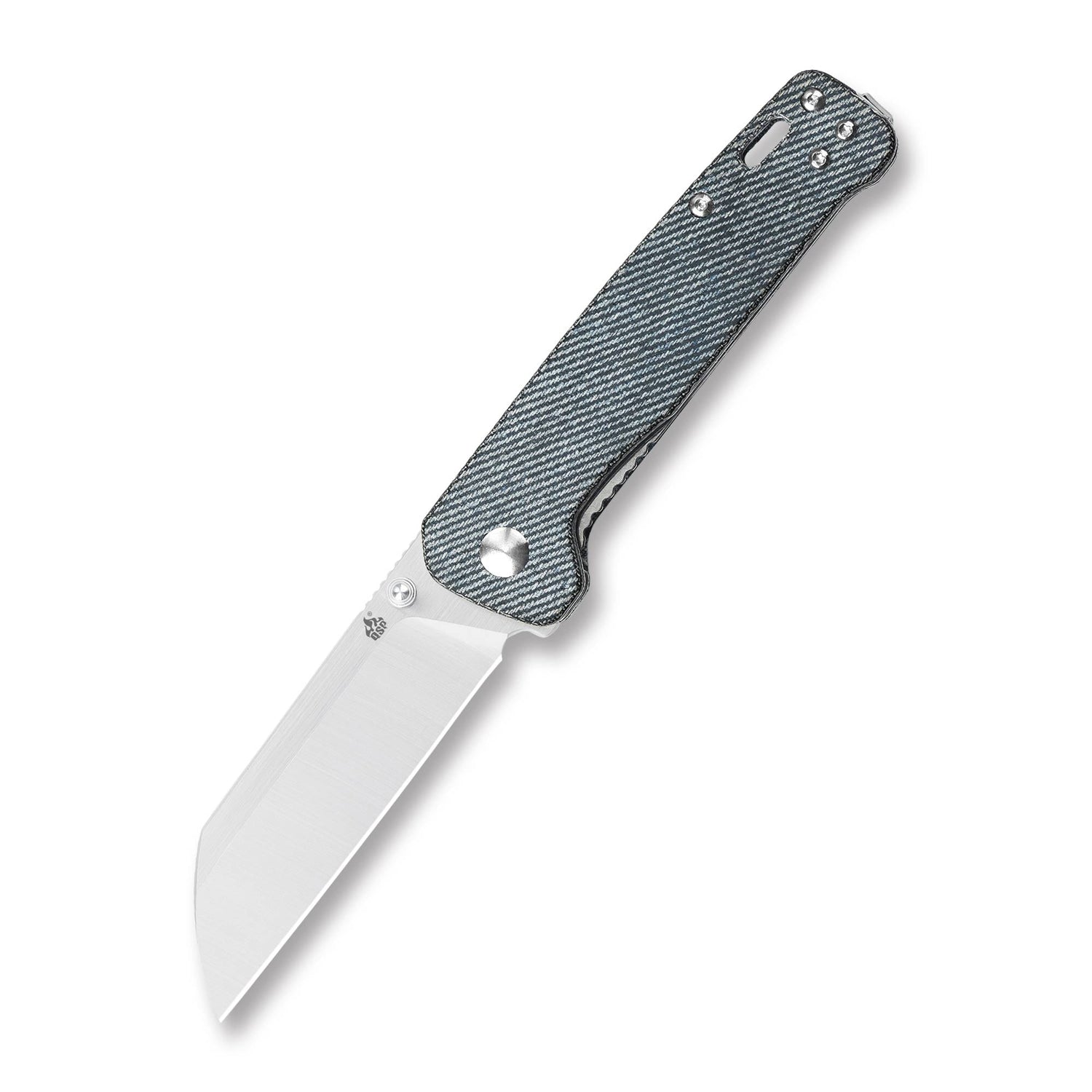 QSP Penguin Liner Lock Pocket Knife with D2 blade and denim Micarta handle