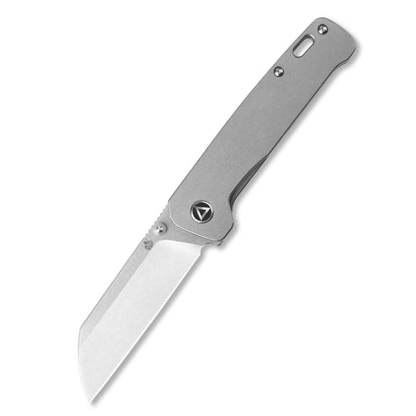 QSP Penguin Frame Lock Pocket Knife 154CM Blade Bead Blasted Stonewashed Titanium Handle
