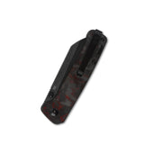 QSP Penguin Liner Lock Pocket Knife D2 Blade Red Shredded CF overlay G10 Handle