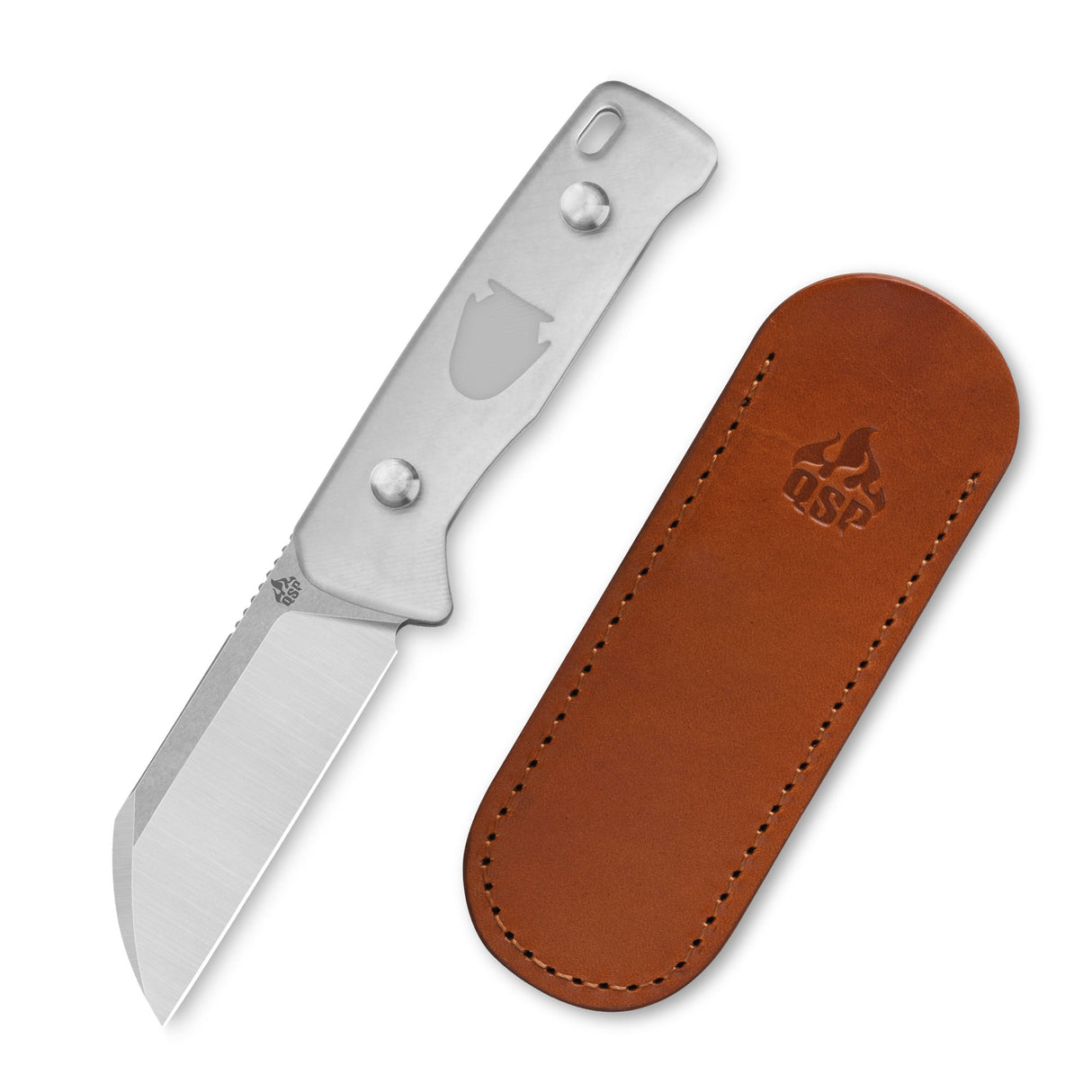 QSP Baby Penguin 14C28N blade Acrylic handle with Clip Slip sheath