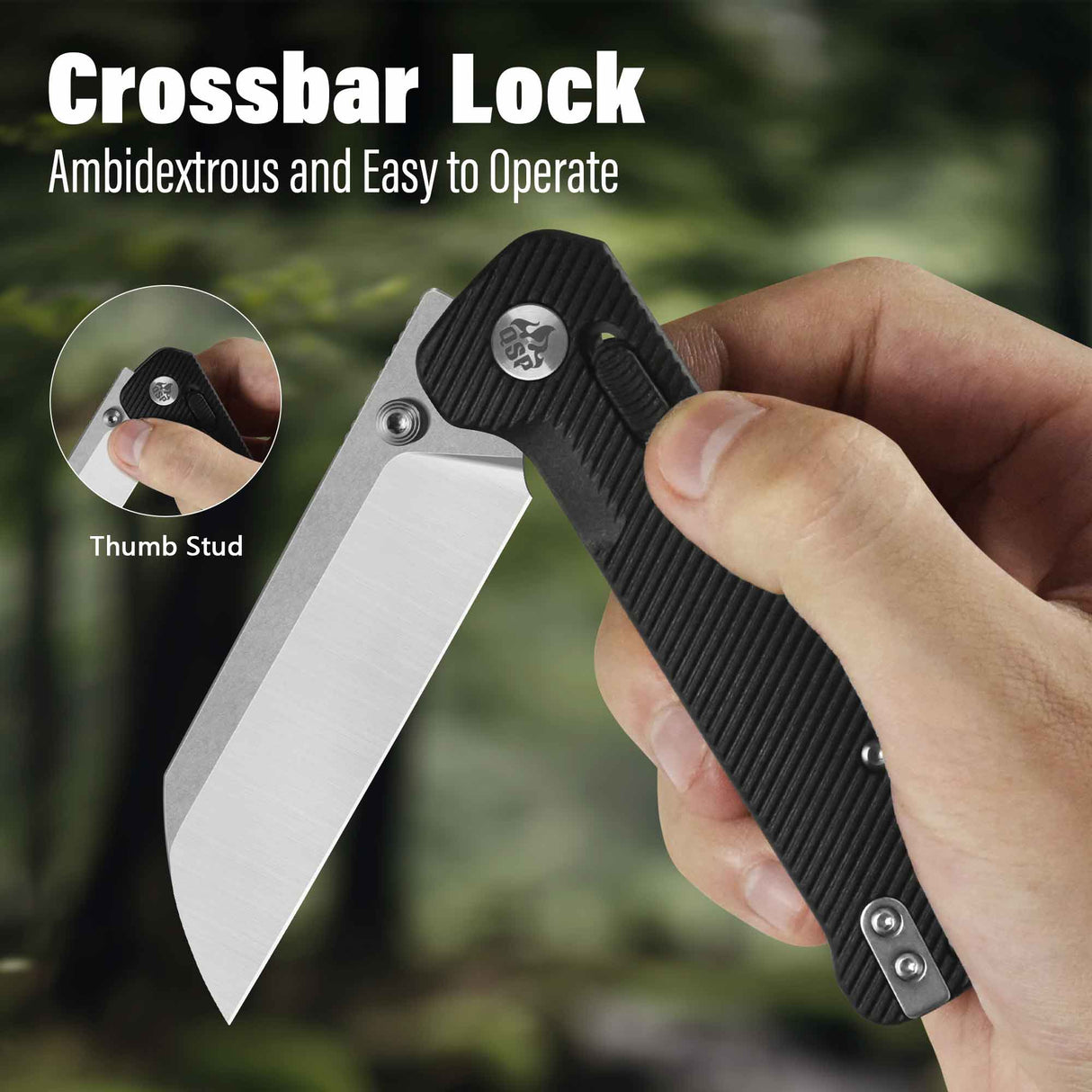 QSP Penguin Glyde Lock Pocket Knife 14C28N Blade Black FRN Handle
