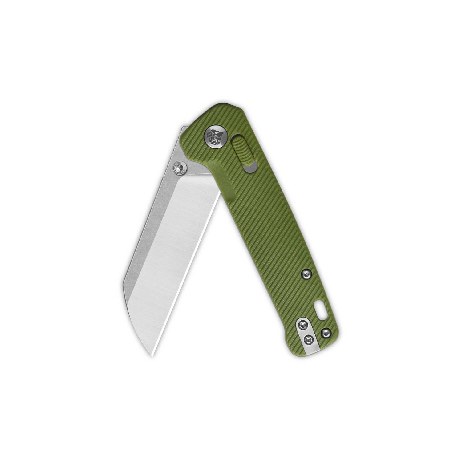 QSP Penguin Glyde Lock Pocket Knife 14C28N Blade OD Green FRN Handle