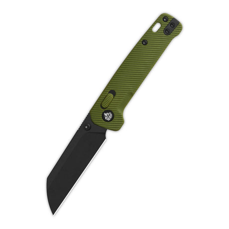 QSP Penguin Glyde Lock Pocket Knife 14C28N Blade OD Green FRN Handle