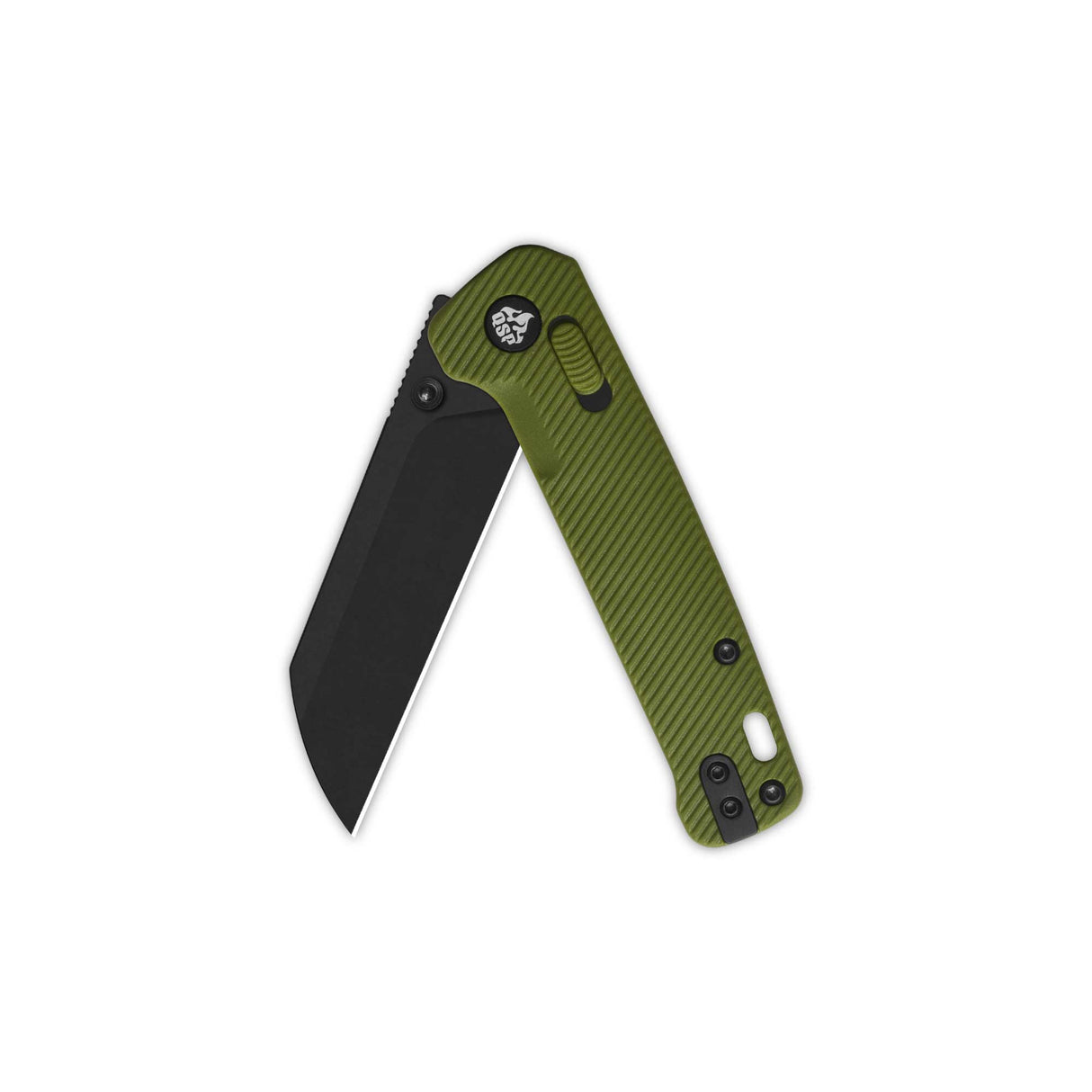 QSP Penguin Glyde Lock Pocket Knife 14C28N Blade OD Green FRN Handle