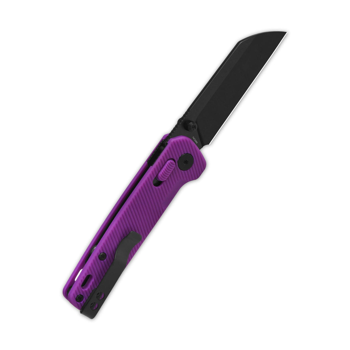 QSP Penguin Glyde Lock Pocket Knife 14C28N Blade Purple FRN Handle