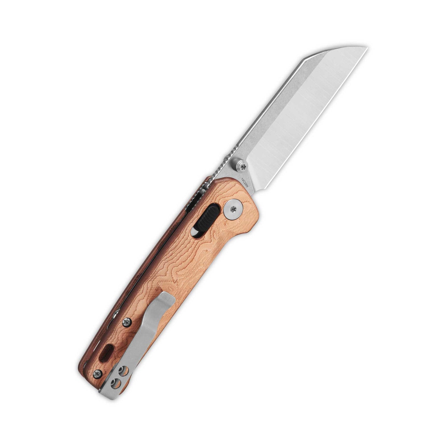 QSP Penguin Glyde Lock Pocket Knife 14C28N Blade G10 with Copper Foil Handle