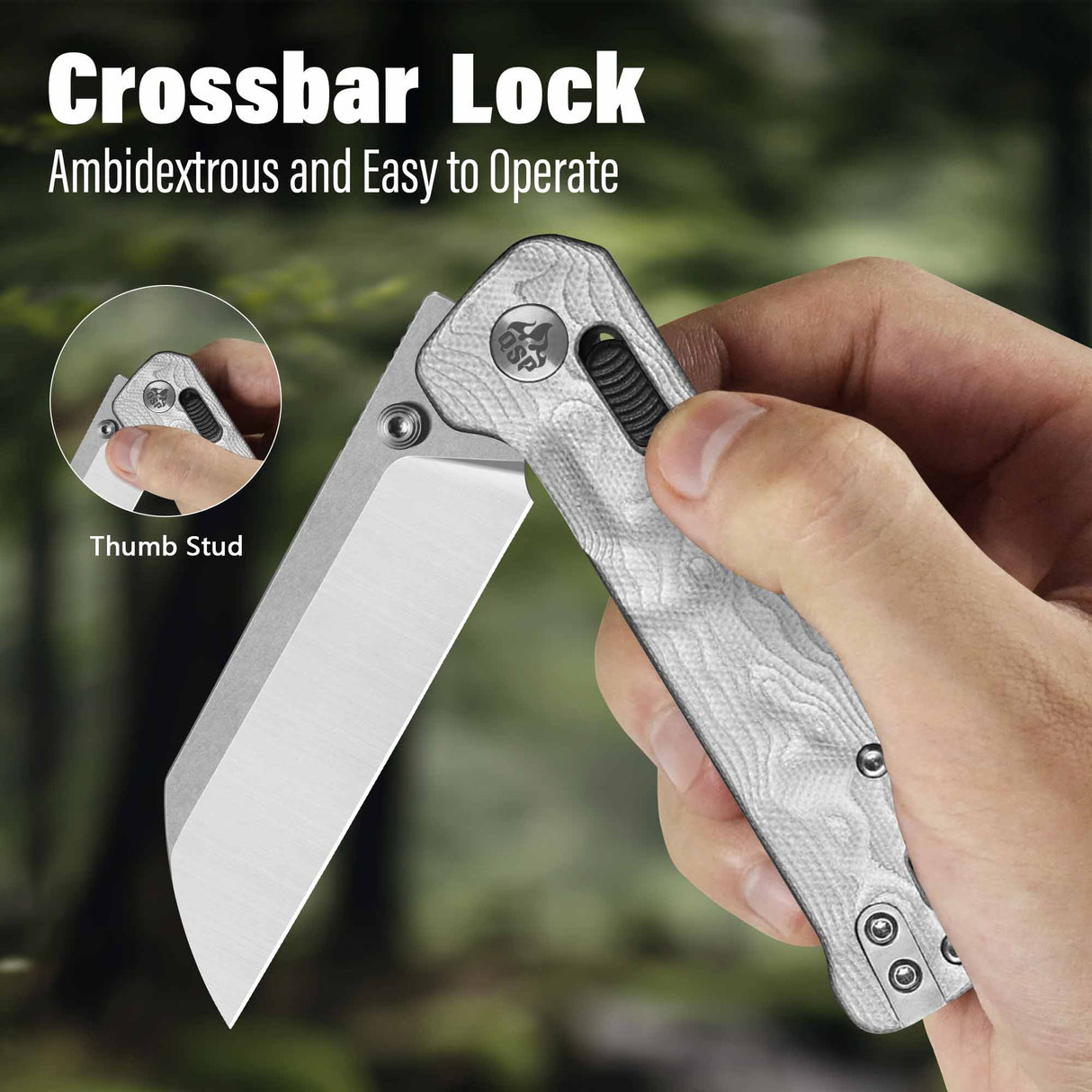 QSP Penguin Glyde Lock Pocket Knife 14C28N Blade G10 with Aluminum Foil Handle