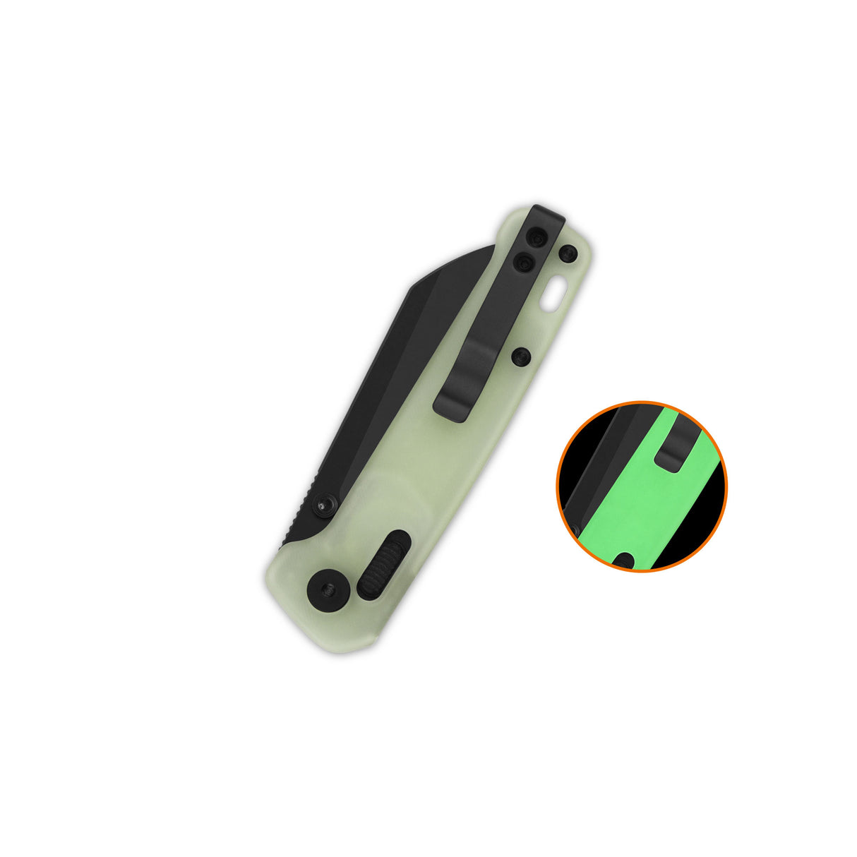 QSP Penguin Glyde Lock Pocket Knife 14C28N Blade Black Glow-in-the-dark resin Handle