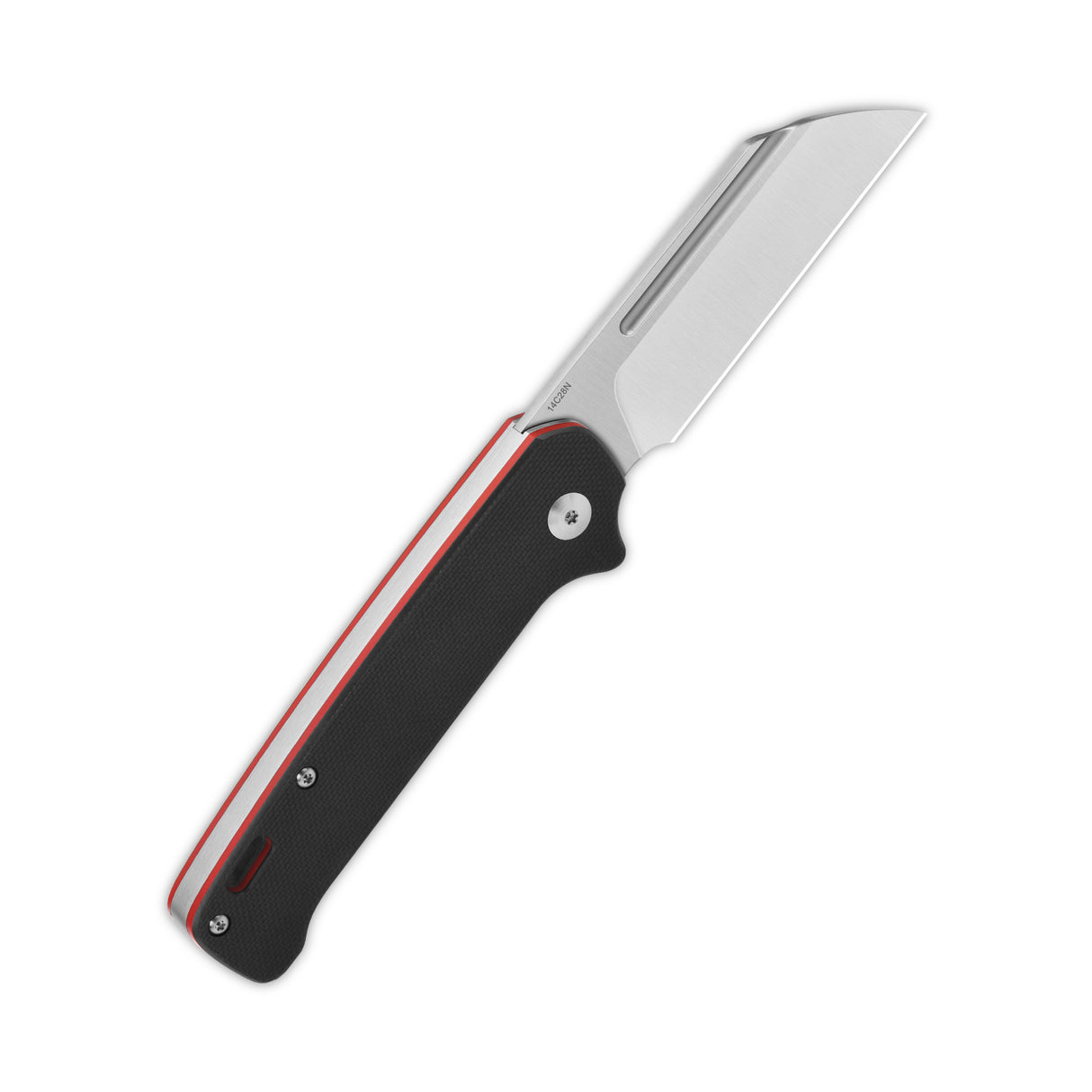 QSP Penguin Slip Joint knife with black G10 handle and satin sheepsfoot blade