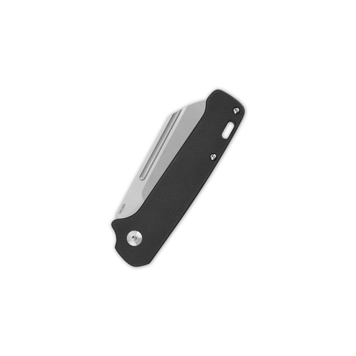 Profile view of QSP Penguin Slip Joint knife with G10 handle and satin blade.