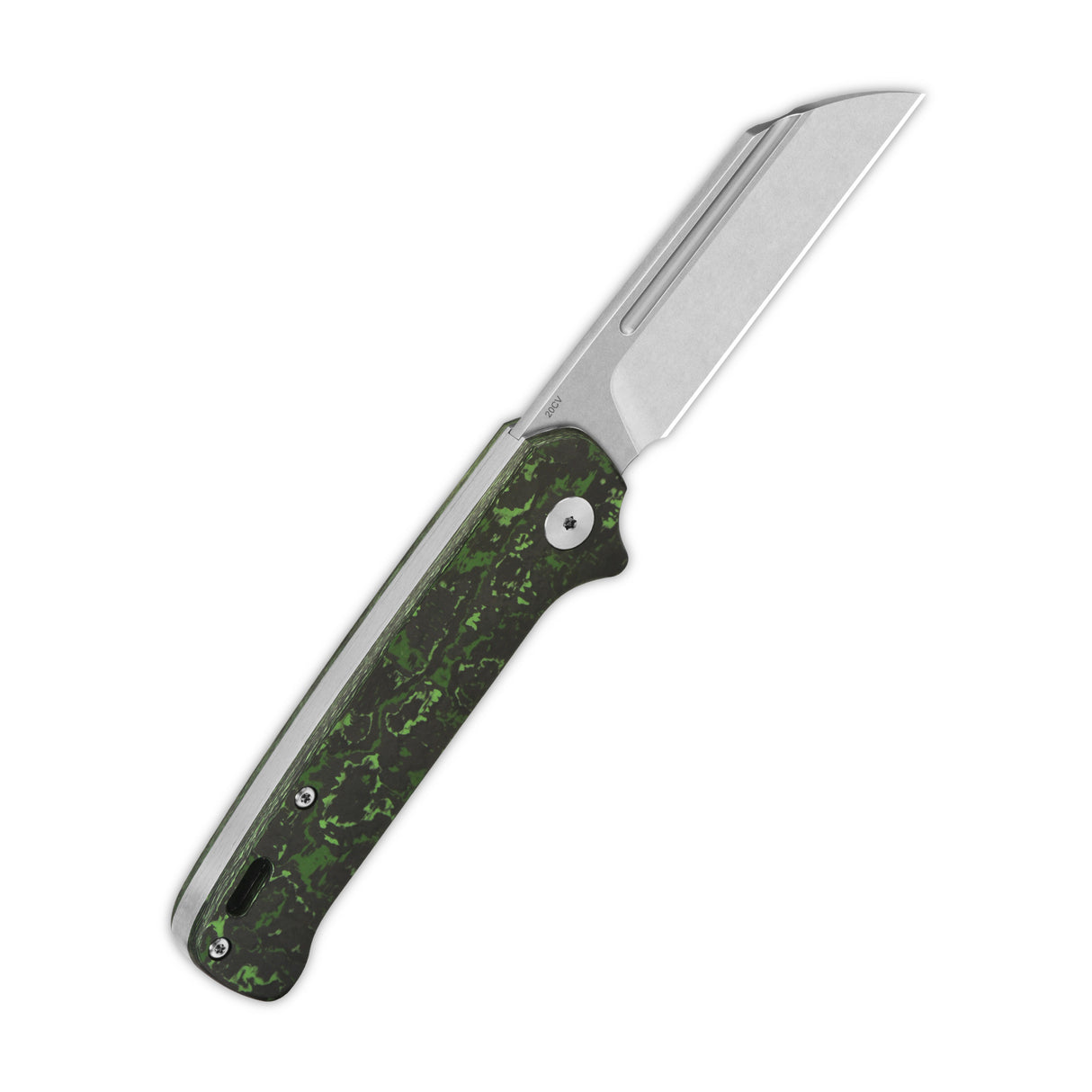QSP Penguin Slip Joint knife with 20CV blade and green Fat Carbon handle