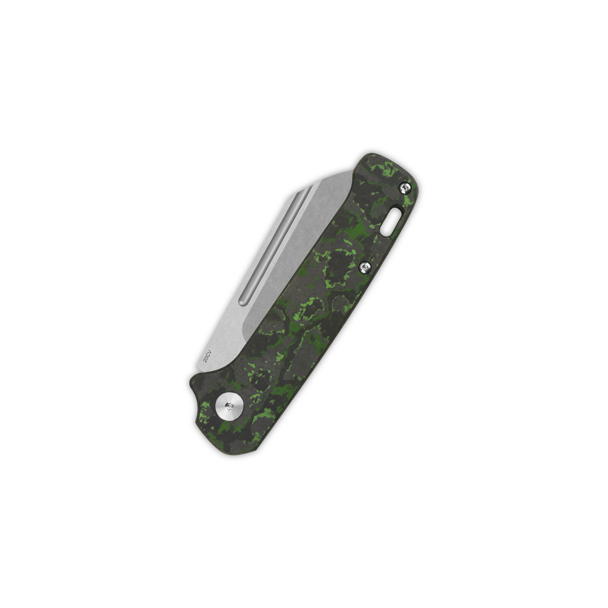 QSP Penguin Slip Joint pocket knife with 20CV blade and green carbon fiber handle