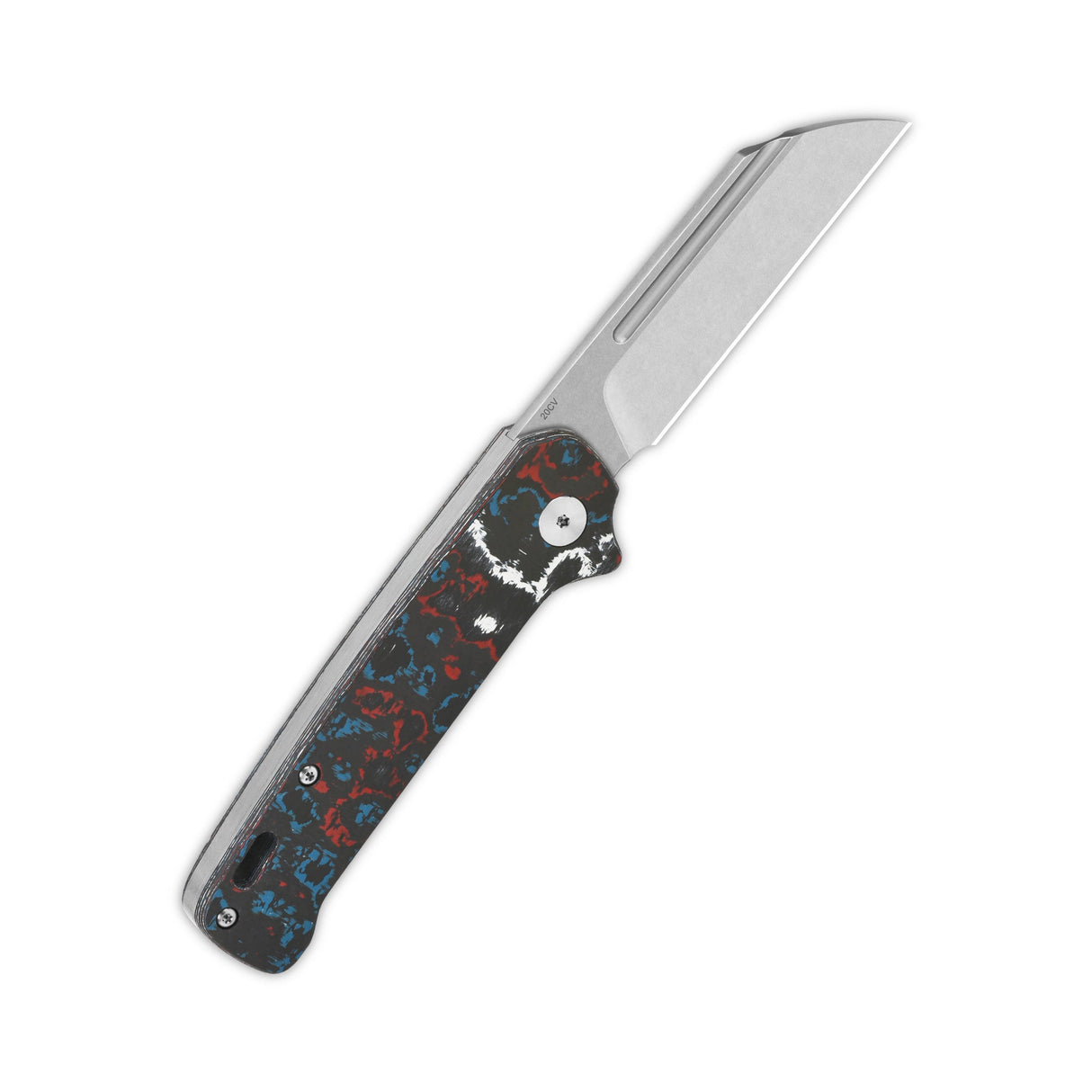 QSP Penguin Slip Joint knife with 20CV sheepsfoot blade and colorful Nebula handle