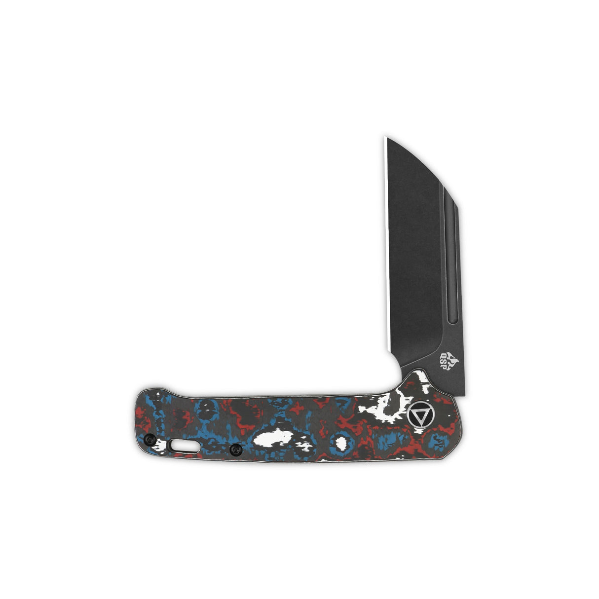 QSP Penguin Slip Joint knife with 20CV sheepsfoot blade and Nebula handle design.