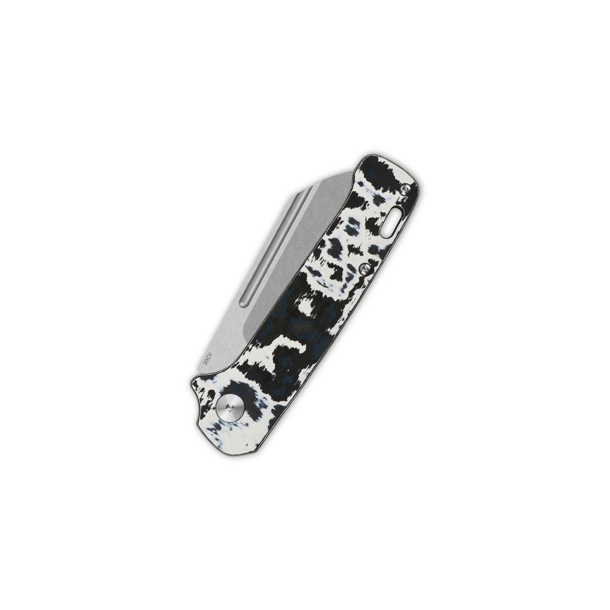 QSP Penguin knife with Fat Carbon handle, showcasing sleek design and 20CV blade.