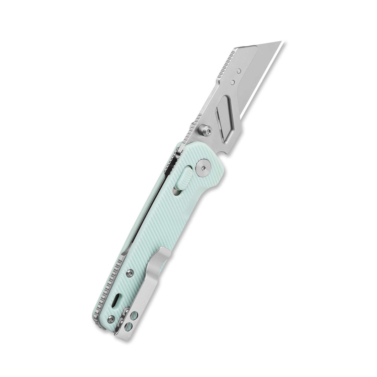 QSP Penguin Workmate Glyde Lock Utility Knife Stainless Steel Blade Ice Cream Blue FRN Handle