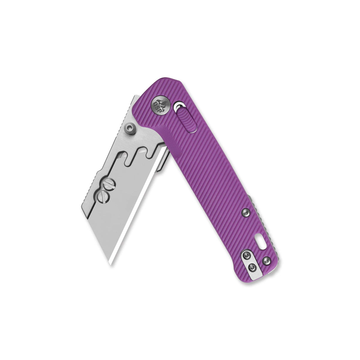 QSP Penguin Workmate Glyde Lock Utility Knife Stainless Steel Blade Purple FRN Handle