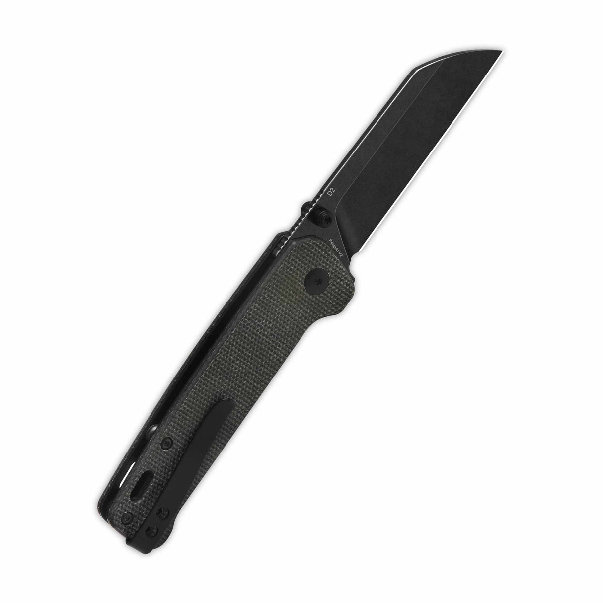 QSP Penguin V2 Liner Lock Pocket Knife D2 blade Dark Brown Micarta handle