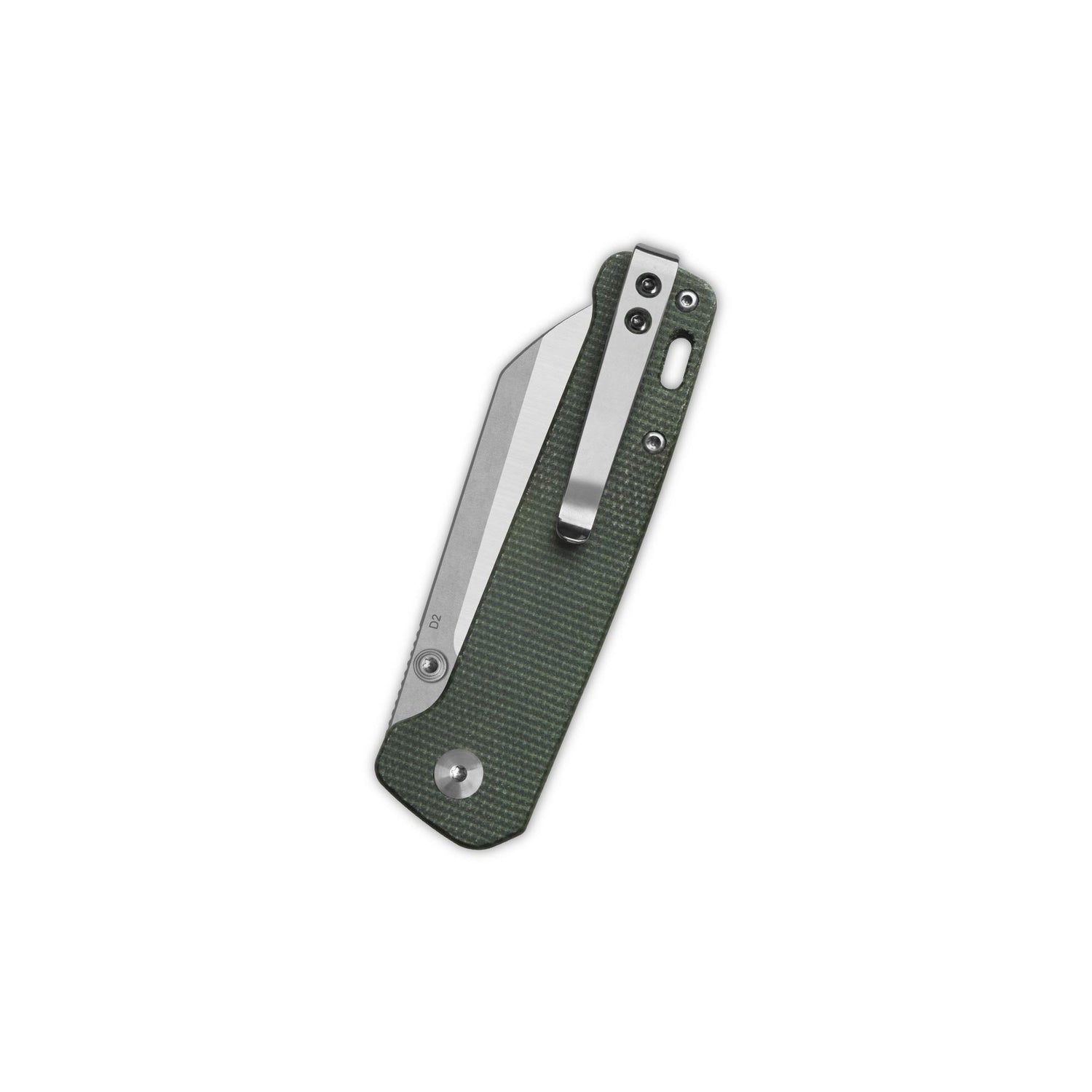 QSP Penguin V2 Liner Lock Pocket Knife D2 blade Green Micarta handle