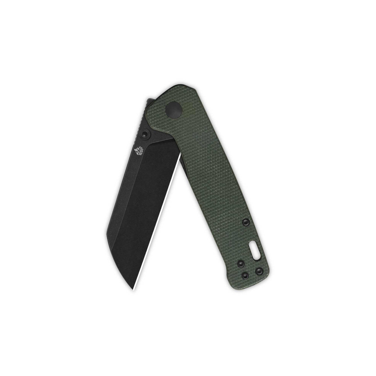 QSP Penguin V2 Liner Lock Pocket Knife D2 blade Green Micarta handle