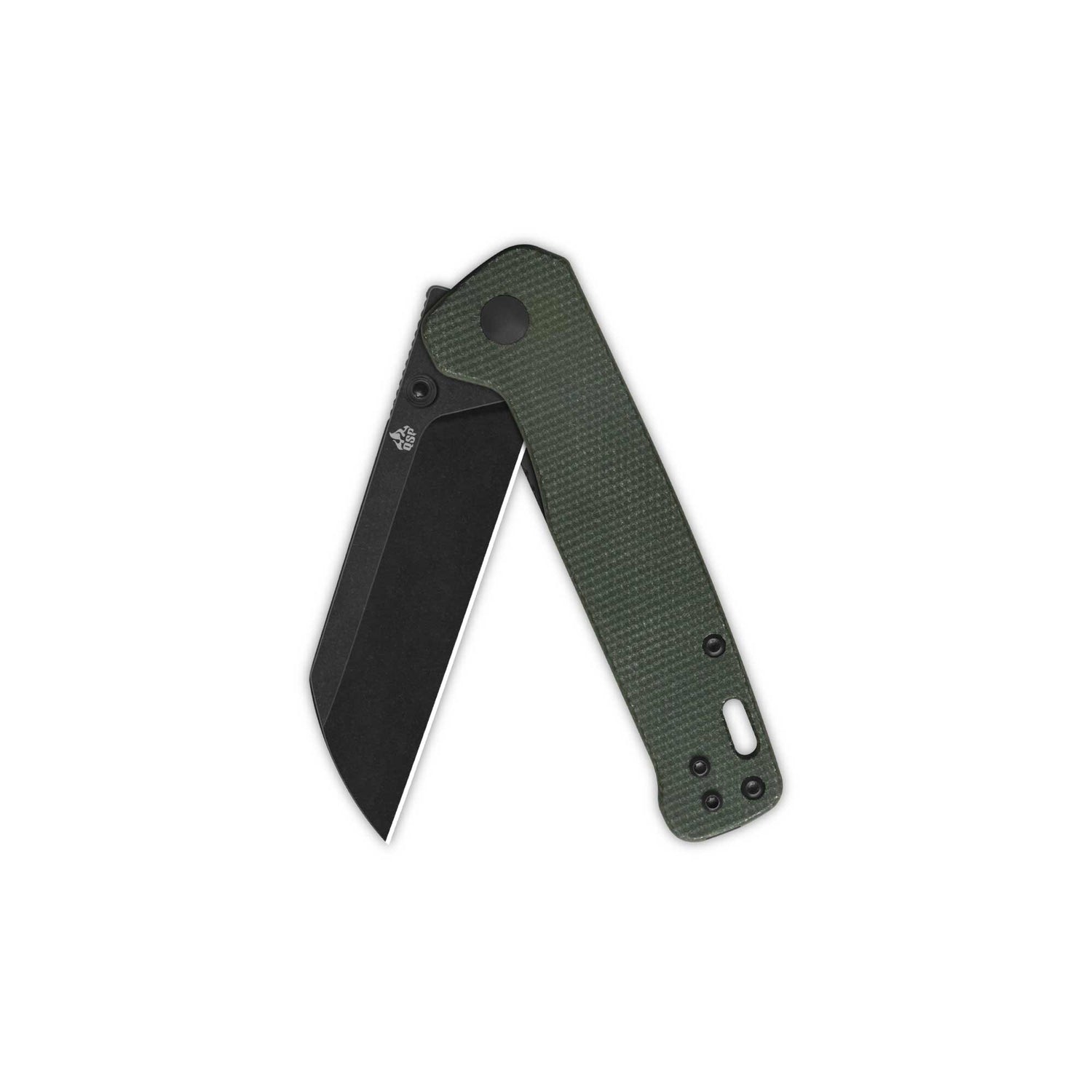 QSP Penguin V2 Liner Lock Pocket Knife D2 blade Green Micarta handle